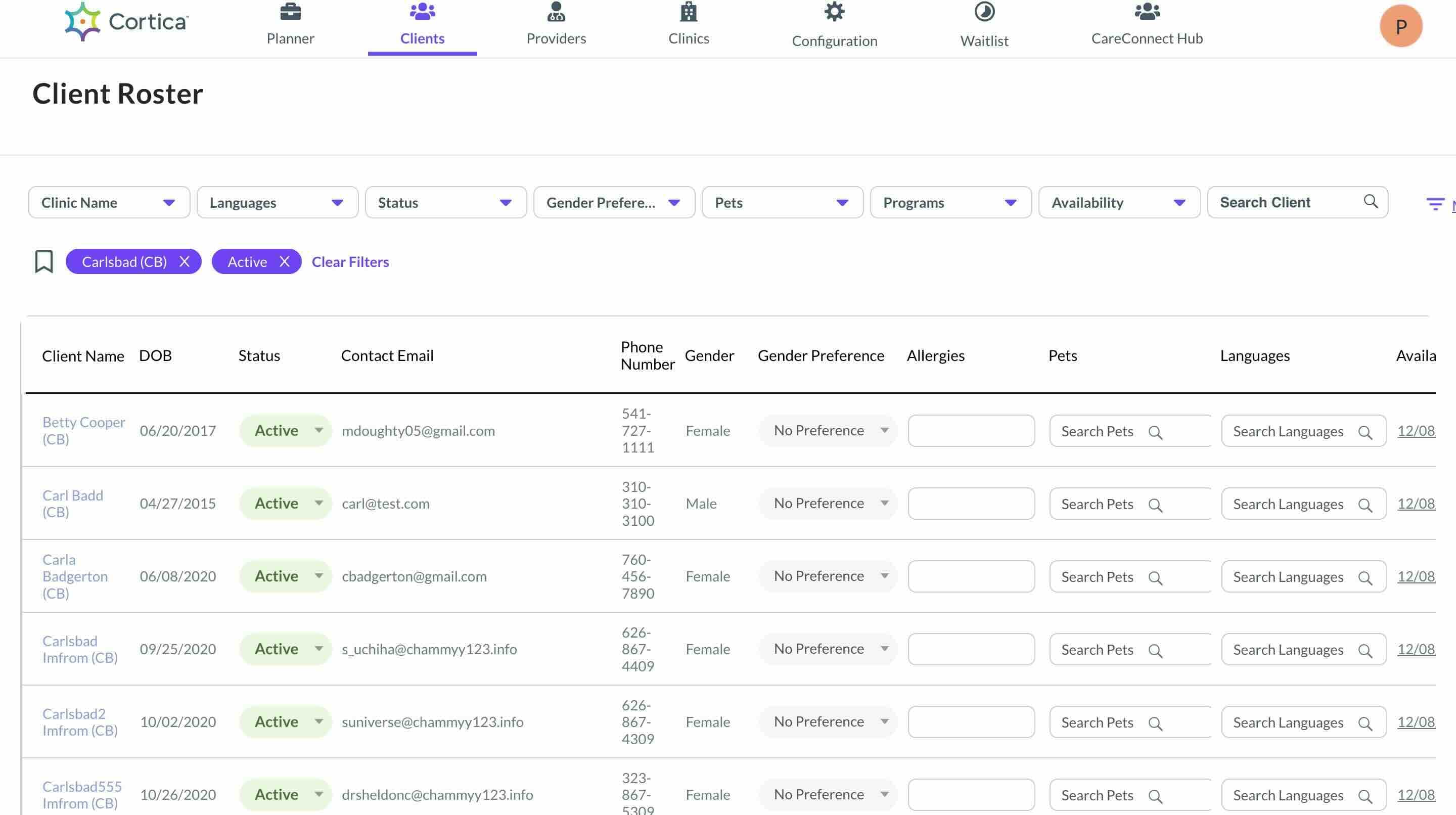 Cortica UI screen